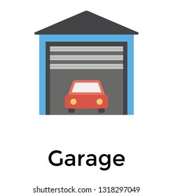 Warehouse flat icon design, garage concept 