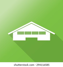 warehouse flat icon with long shadow.