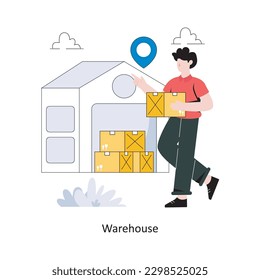 Warehouse flat style design vector illustration. stock illustration