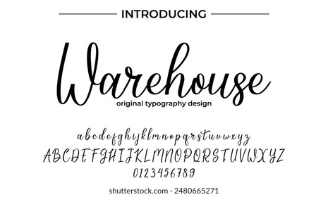 Pincel elegante pintado con letras de Vector en mayúsculas, alfabeto, tipo de letra