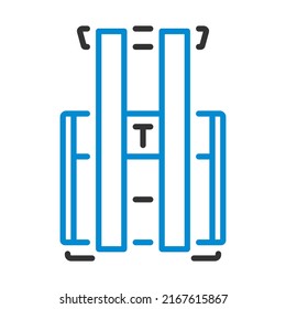 Warehouse Forklift Icon. Editable Bold Outline With Color Fill Design. Vector Illustration.