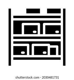 warehouse furniture glyph icon vector. warehouse furniture sign. isolated contour symbol black illustration