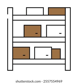warehouse furniture line icon vector. warehouse furniture sign. isolated symbol illustration