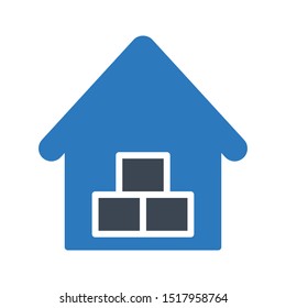 warehouse glyph colour vector icon