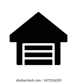 warehouse glyph flat vector icon