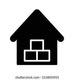 warehouse glyph flat vector icon