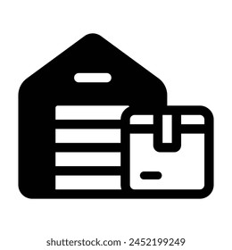 Warehouse Glyph Icon - Single Icon, Vector
