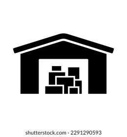 Warehouse goods icon. Black silhouette. Front view. Vector simple flat graphic illustration. Isolated object on a white background. Isolate.