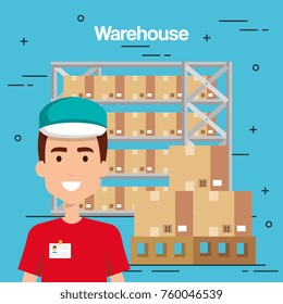 warehouse goods service icons