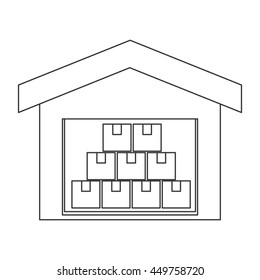 Warehouse goods storage icon Isolated vector illustration