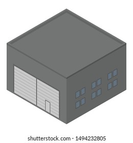 Warehouse hangar icon. Isometric of warehouse hangar vector icon for web design isolated on white background