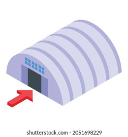 Warehouse hangar icon isometric vector. Logistic storage. Worker delivery store