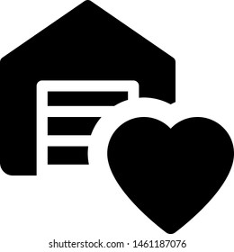 Warehouse with heart favorite shape logotype layout