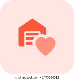 Warehouse with heart favorite shape logotype layout