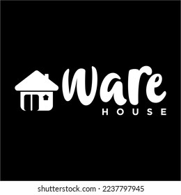 Warehouse, house, logo of warehouse black and white