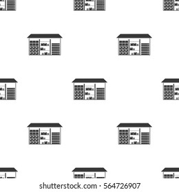 Warehouse icon in black style isolated on white background. Logistic pattern stock vector illustration.