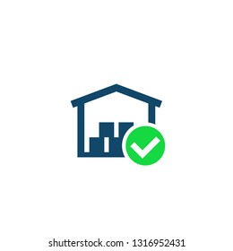 warehouse icon with check mark