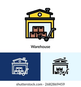 Colección del icono del almacén con los estilos múltiples