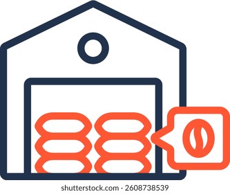 Warehouse Icon Color Line Vector Illustration
