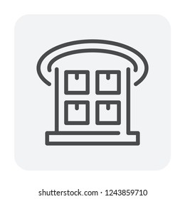 Warehouse icon design, editable stroke.