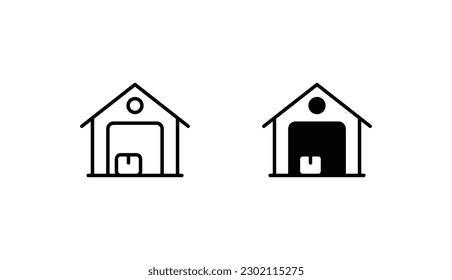 Warehouse icon design with white background stock illustration