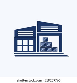 Warehouse Icon Design,clean Vector