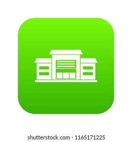 Warehouse icon digital green for any design isolated on white vector illustration