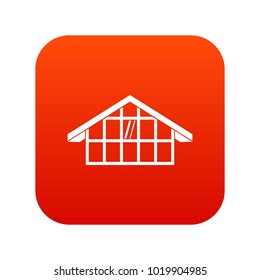 Warehouse icon digital red for any design isolated on white vector illustration
