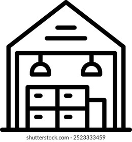 Warehouse Icon. Distribution Center Icon