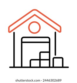 Warehouse icon editable stock vector illustration