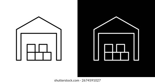 Warehouse icon. Editable stroke line icons