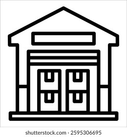 Warehouse Icon Element For Design