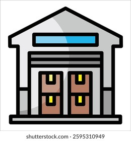 Warehouse Icon Element For Design