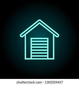 Warehouse icon. Elements of Logistics in neon style icons. Simple icon for websites, web design, mobile app, info graphics