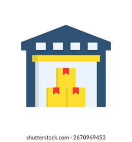 Ilustración vectorial plana del icono del almacén