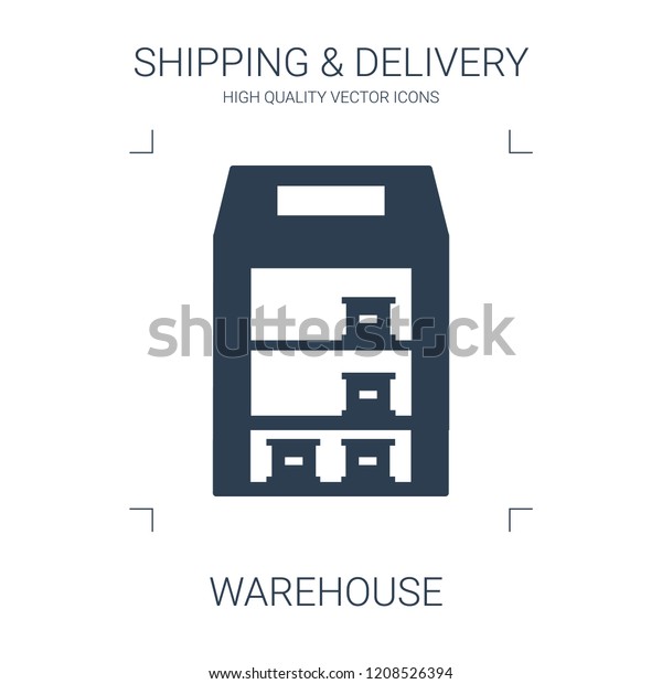 warehouse icon. high quality\
filled warehouse icon on white background. from shipping delivery\
collection flat trendy vector warehouse symbol. use for web and\
mobile