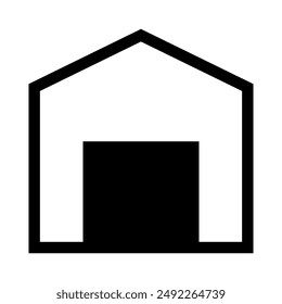 Warehouse icon. House icon in glyph style