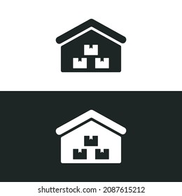 Warehouse icon isolated of flat style design on white background