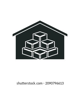 Warehouse icon isolated of flat style design