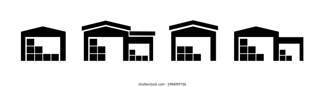 Warehouse icon isolated on white background. Simple design 