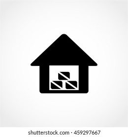 warehouse Icon Isolated on White Background