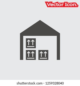 warehouse icon isolated sign symbol and flat style for app, web and digital design. Vector illustration.
