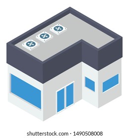 Warehouse icon in isometric design