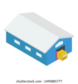 Warehouse icon in isometric design