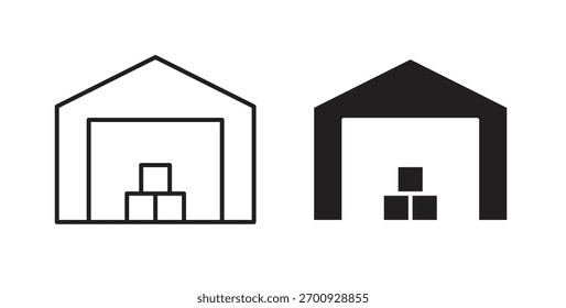 Línea del icono del almacén. eps 10 Ilustración vectorial