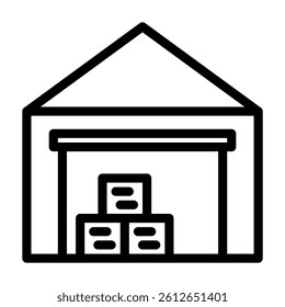 Warehouse icon line style transparent