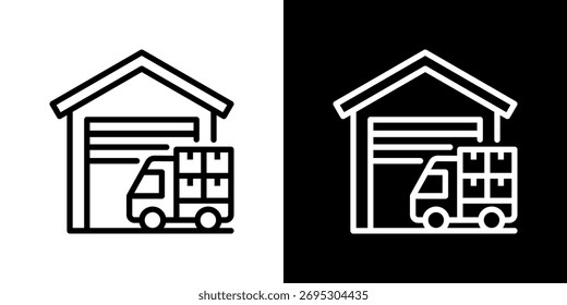 Warehouse Icon Line Style Vector Illustration
