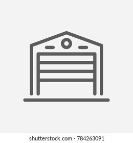 Warehouse icon line symbol. Isolated vector illustration of storage sign concept for your web site mobile app logo UI design.