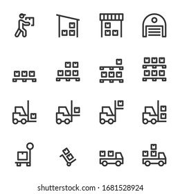 warehouse icon line vector illustration