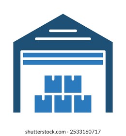 Ilustración vectorial de línea de icono de almacén